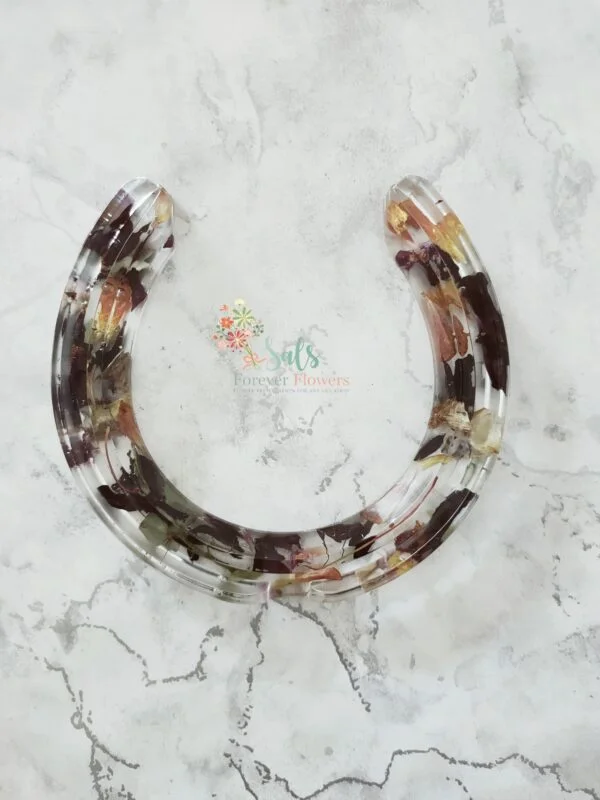 resin flower preservation horseshoe memorial ornament
