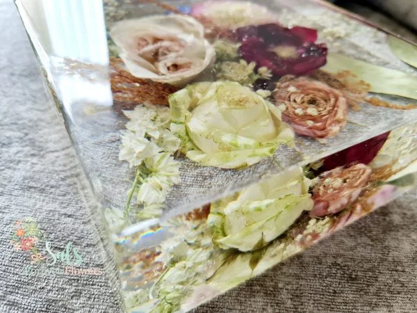 Bespoke UK Resin Wedding Bouquet Keepsake Block - Image 3