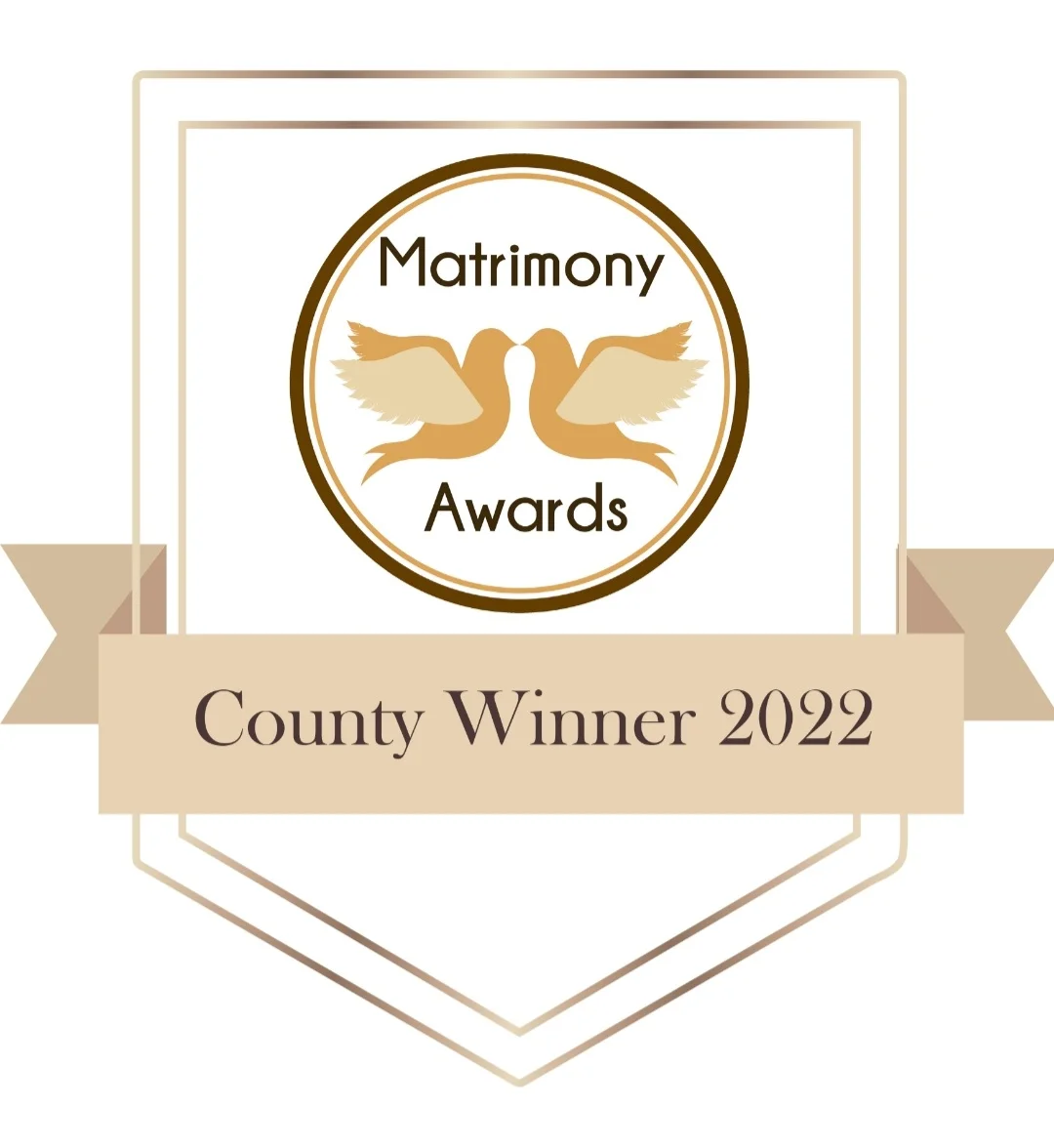 Certificate showing Sals Forever Flowers as County Winner 2022 of the Matrimony Awards