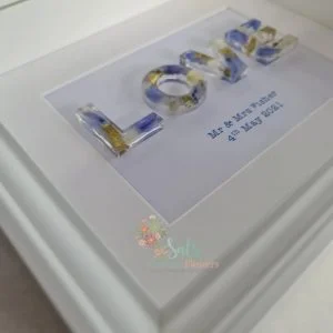 resin flower and confetti preservation love framed