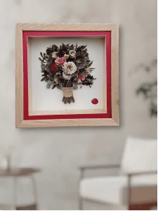 wedding bouquet preserved and framed
