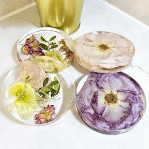 bouquet flower preservation resin coasters