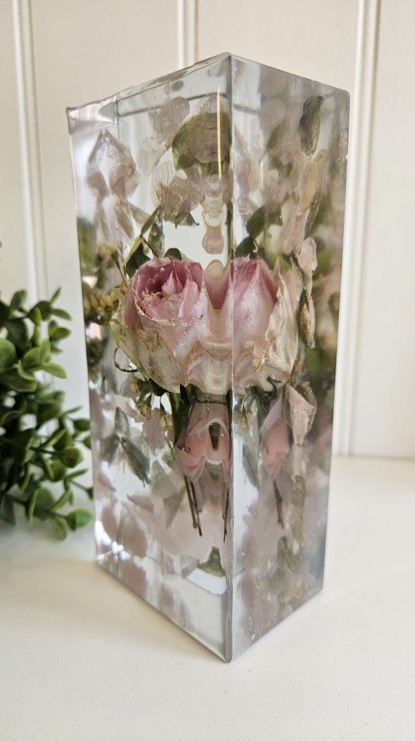 Crystal Clear Resin Flower Keepsake – Rectangle Memory Block - Image 8