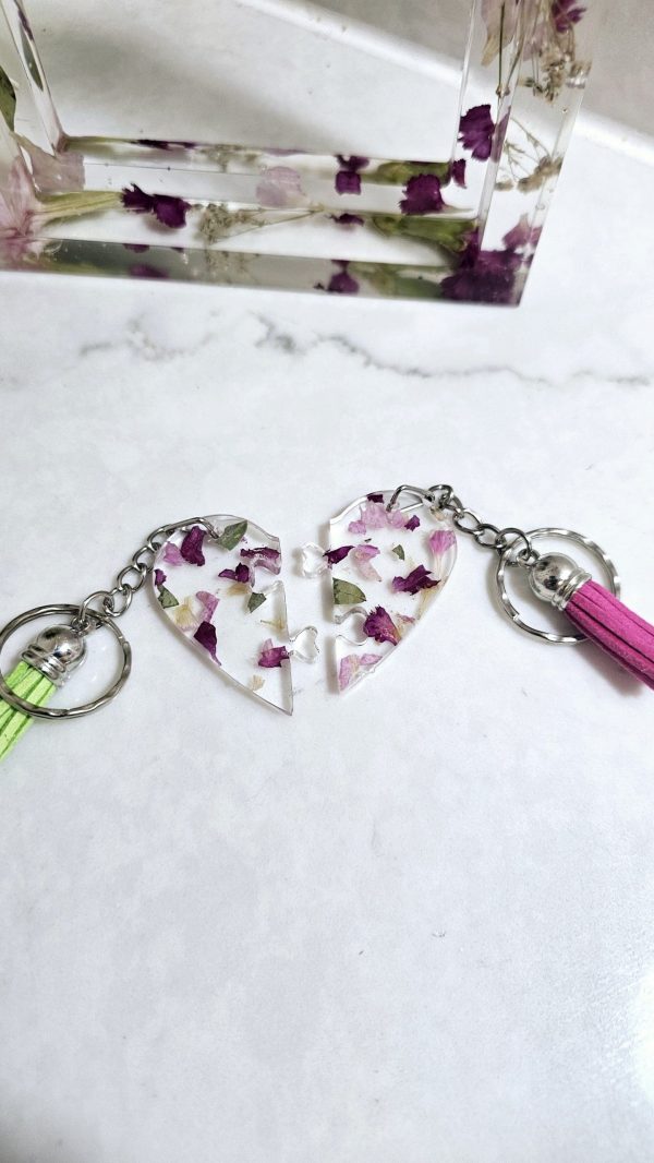 Preserved Flower Heart Split Keyring Set - Image 4