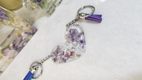 Preserved Flower Heart Split Keyring Set - Image 3