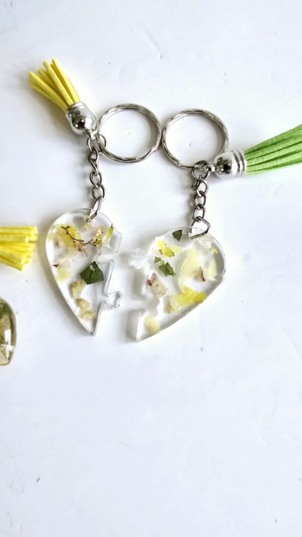 Preserved Flower Heart Split Keyring Set - Image 2
