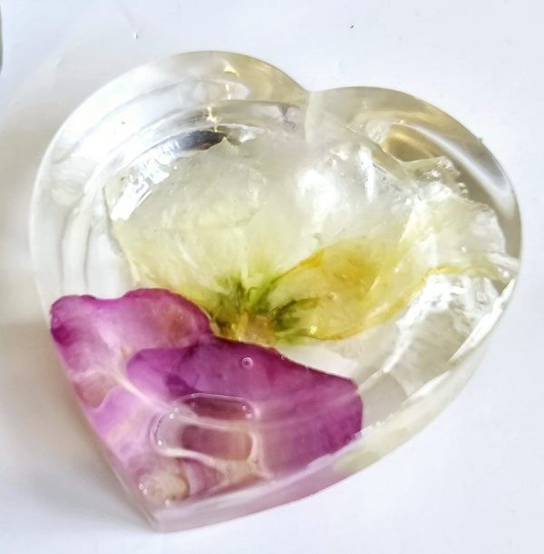 resin bouquet and funeral flower preservation heart shaped trinket dish
