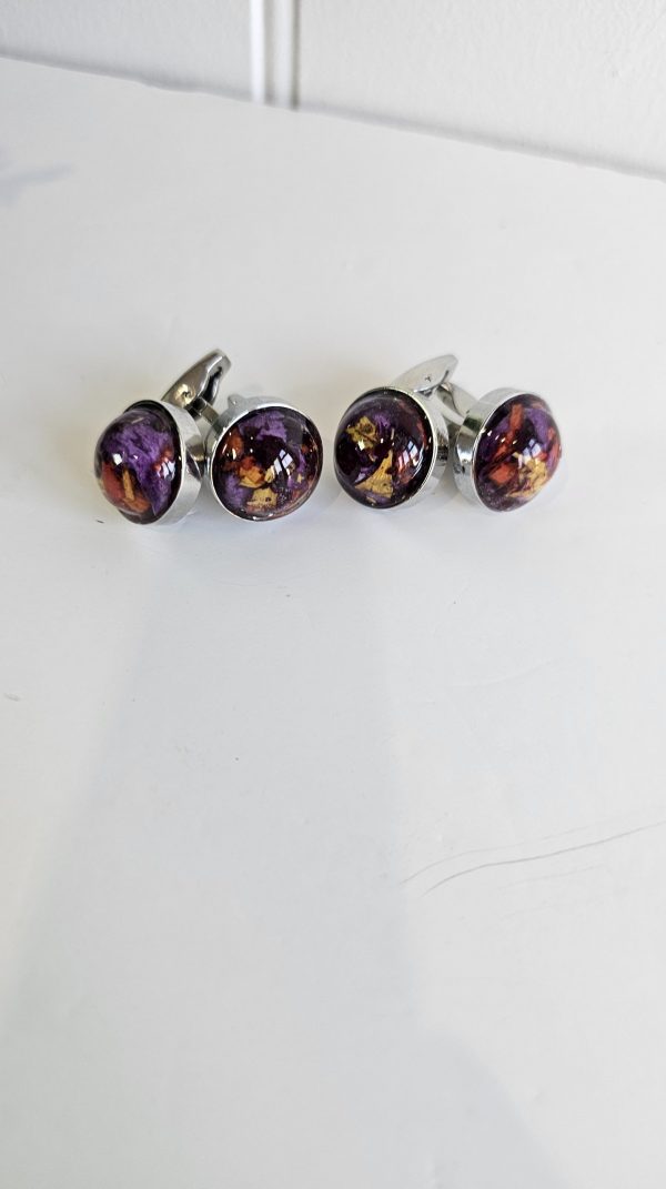 personalised flower preservation cuff links men's accessory