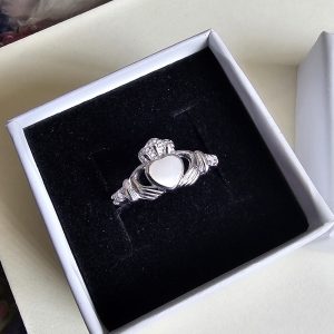 Silver Claddagh Ring with Preserved Breastmilk Heart – Personalized Keepsake Jewellery
