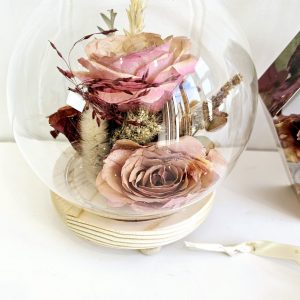 dried wedding bouquet flower preservation bell jar