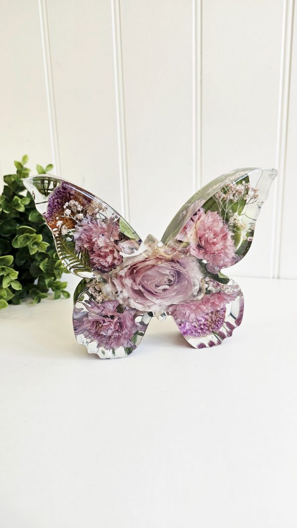 Memorial Wedding Bouquet Preservation Butterfly Resin Keepsake - Image 2