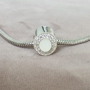 Sterling Silver Round Breastmilk Charm – Personalised Keepsake for Bracelets