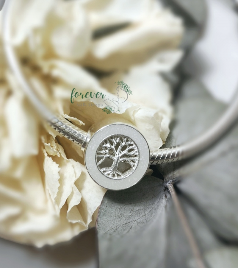 tree of live breastmilk preservation sterling silver bracelet charm